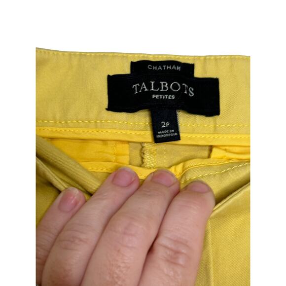 Talbots Women Pants Chatham Ankle Side Zip Stretch Back Pockets Yellow 2Petites - Picture 5 of 10